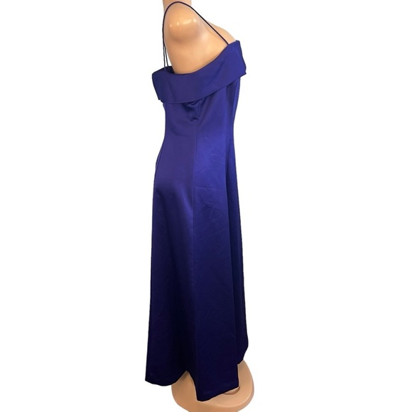 Alex Evenings Purple Satin A-Line Gown Dress - Picture 3 of 7